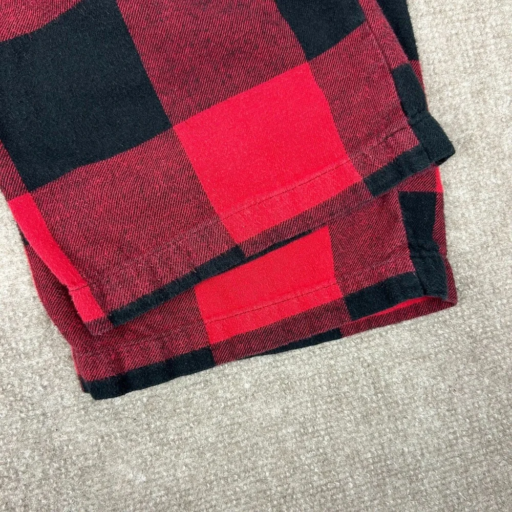 Old Navy Flannel Pajama Pants Mens Medium Red Black Buffalo Plaid Drawstring